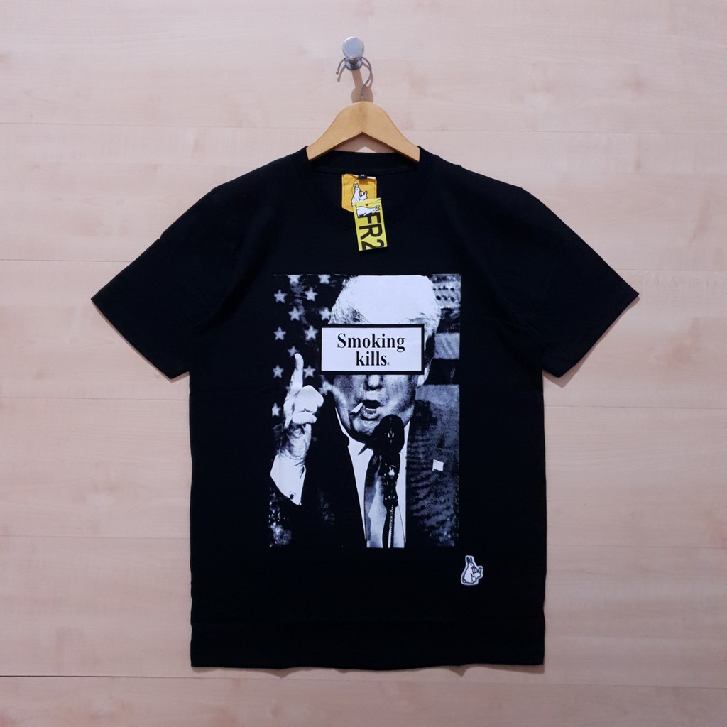 Kaos เสื้อยืด FR2 FUCKING RABBIT DONALD TRUMP TEE สีดํา