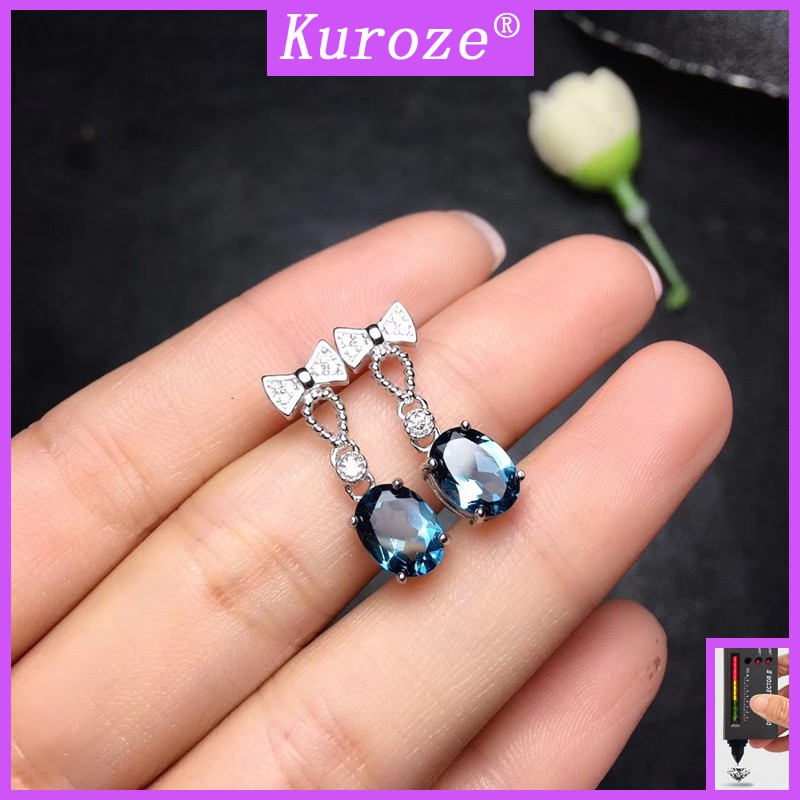 [gra] ต่างหูคริสตัลธรรมชาติ pt950 ใหม่