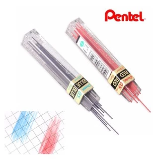 ไส้ดินสอ Pentel ไส้ดินสอกด 0.5mm สีแดง / สีน้ำเงิน (บรรจุ 12 ไส้) แกนดินสอ เพนเทล Lead Refil