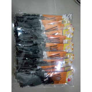 ยางมัด ยางดำเส้นใหญ่+กิ๊บนักเรียน แพค *12ชิ้น