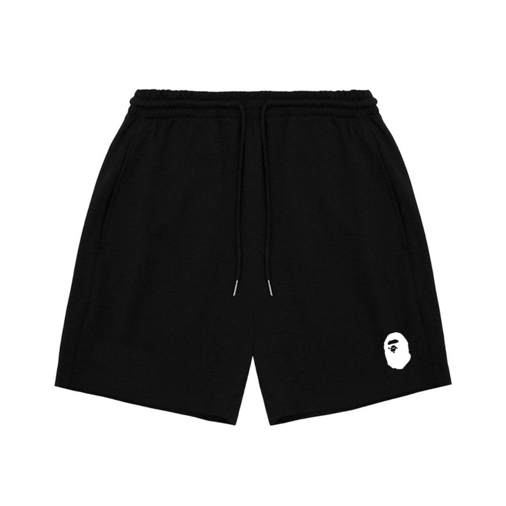 A BATHING APE กางเกงขาสั้น BPE คุณภาพสูง สีดํา สไตล์ญี่ปุ่น สตรีท สําหรับผู้หญิง