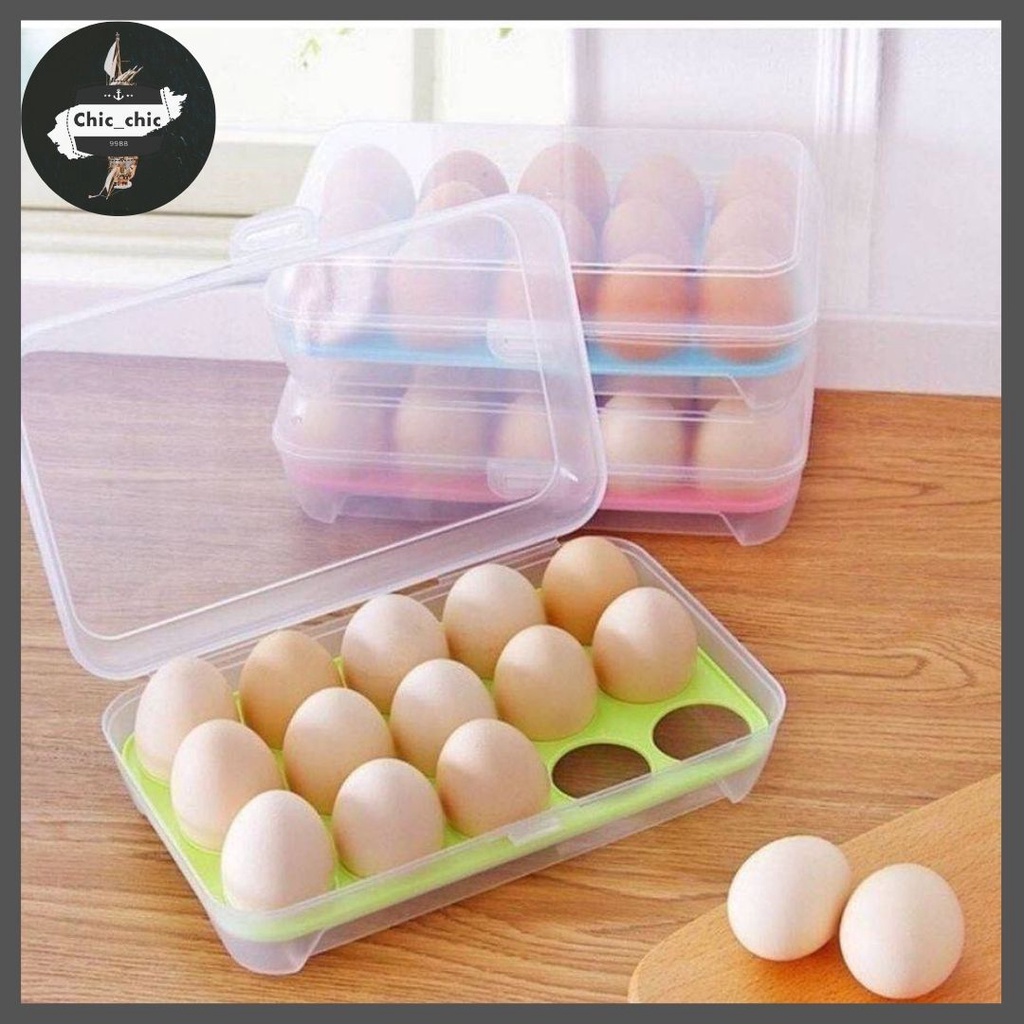 🐣กล่องเก็บไข่อเนกประสงค์ มี（15ช่องและ24ช่อง）กล่องใส่ไข่กันแตกน้ำหนักเบาพกพาได้สะดวกสบาย ทนทาน🐣 #C-0002