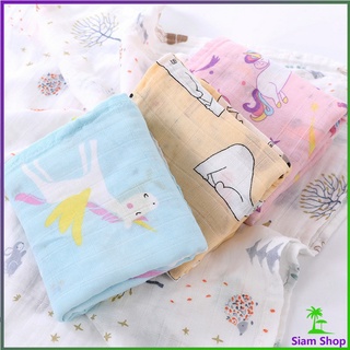 ผ้าห่อตัวเด็กแรกเกิด มัสลินคอตตอน 100% ขนาด 120*120 cm Muslin Baby towel