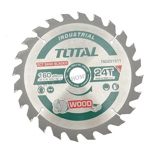 Total ใบเลื่อยวงเดือน ตัดไม้ 6.1/4 นิ้ว 24 ฟัน รุ่นงานหนัก รุ่น TAC231311 ( TCT Saw Blades ) ใบเลื่อย ใบตัดไม้