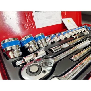 EURO KING TOOLS ชุดเครื่องมือ ประแจ ชุดบล็อก 1/2 (4หุน) SOCKET SET (24ตัว/ชุด) มาตรฐานเยอรมัน