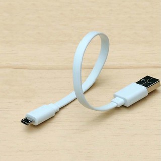 📱เครื่องชาร์จข้อมูล Micro USB แบบสั้นขนาด 20 ซม. แบบพกพาสายชาร์จไฟสายไฟ