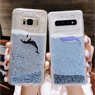 เคสโทรศัพท์สีใสลายปลาวาฬสําหรับ samsung galaxy a10 a50 a20 a50s a 6 a 8 plus 2018 j 4 j 6 s 9 j 5 2017