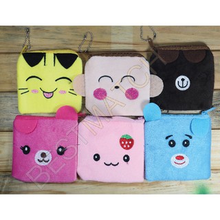 Bestmatch *มีสินค้าพร้อมส่ง* กระเป๋าสตางค์ กระเป๋าสตางค์ใบเล็ก กระเป๋าใส่เหรียญ ทรงเหลี่ยม แบบบาง น่ารัก มีซิป พร้อมห่วง