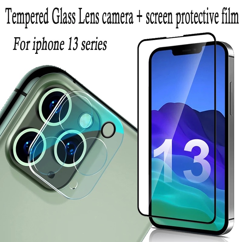 ฟิล์มกระจกนิรภัย  iPhone  13/13 mini/13 pro/13 pro max ฟิล์มกันรอยเต็มจอ   และ ฟิล์มเลนส์