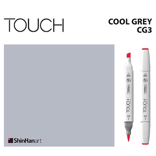 TOUCH TWIN BRUSH MARKER CG3 (COOL GREY) / มาร์คเกอร์หัวพู่กัน-หัวตัดขนาดกลาง รหัส CG3 (COOL GREY)