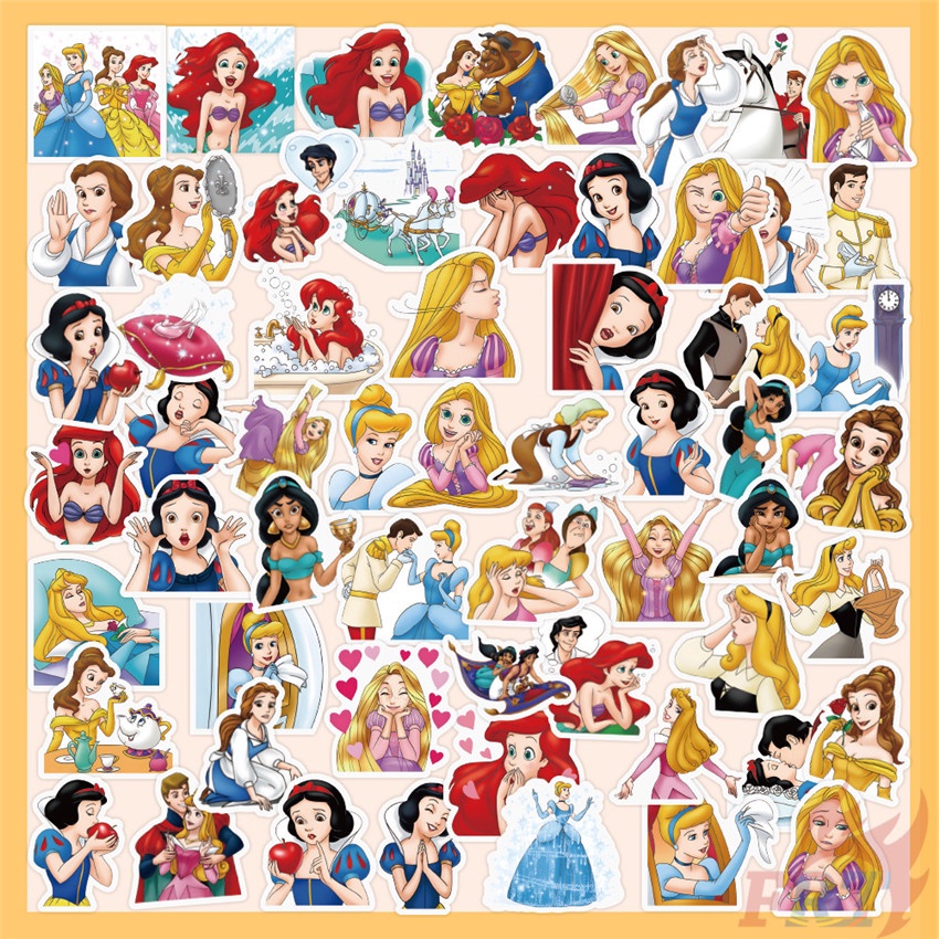 56Pcs/Set ☆ Princess Mixed Stickers ☆ DIY Fashion Waterproof Decals Doodle Stickers