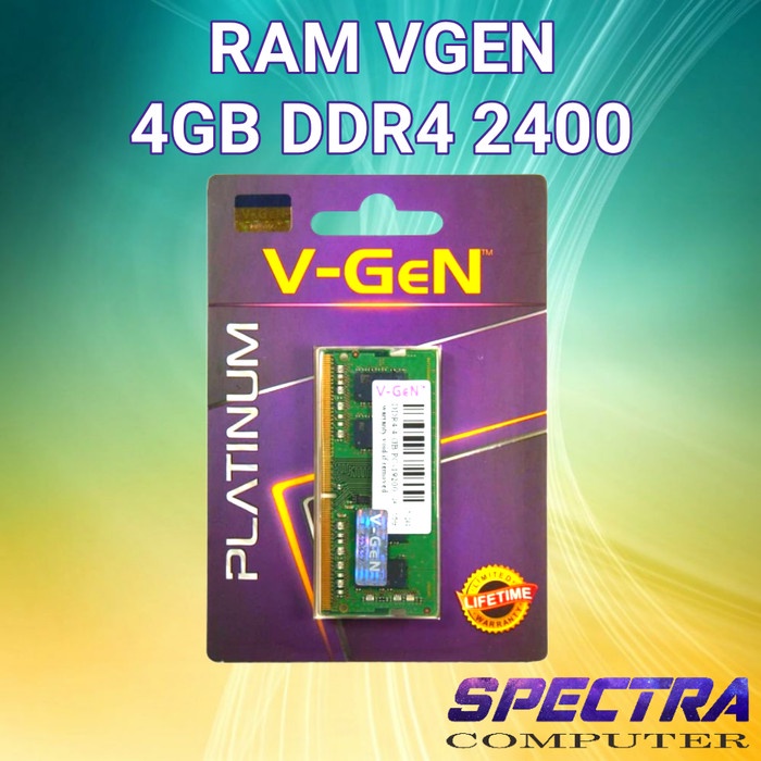 RAM แล็ปท็อป V-GeN DDR4 4GB 1Rx8 PC4-2400T SODIMM PLATINUM