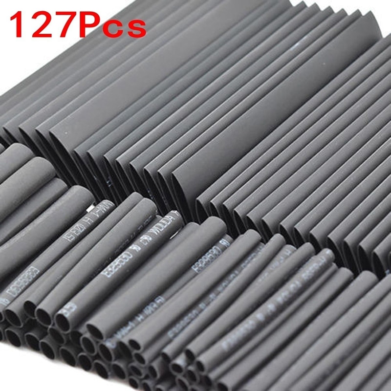 127 ชิ้นความร้อนหด Sleeving Tube Tube Tube Assortment Kit การเชื่อมต่อไฟฟ้าสายไฟห่อสายกันน้ํา Shrinkage 2:1