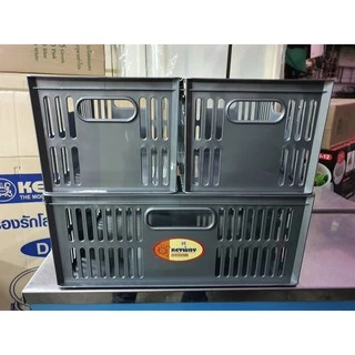ตะกร้าอเนกประสงค์ สี่เหลี่ยมสีเทา (สีใหม่) รุ่น K-25 ขนาด 24 x 32.7 x 13.3 cm