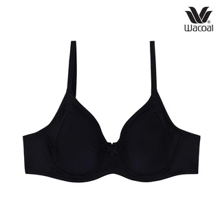 ชุดชั้นใน Wacoal Basic Bra สีดำ (BL) ยกทรง 4/5 cup มีโครง เสริมฟองบาง เก็บเต้า เต้าเรียบ รุ่น WB9917 เสื้อใน วาโก้ บรา