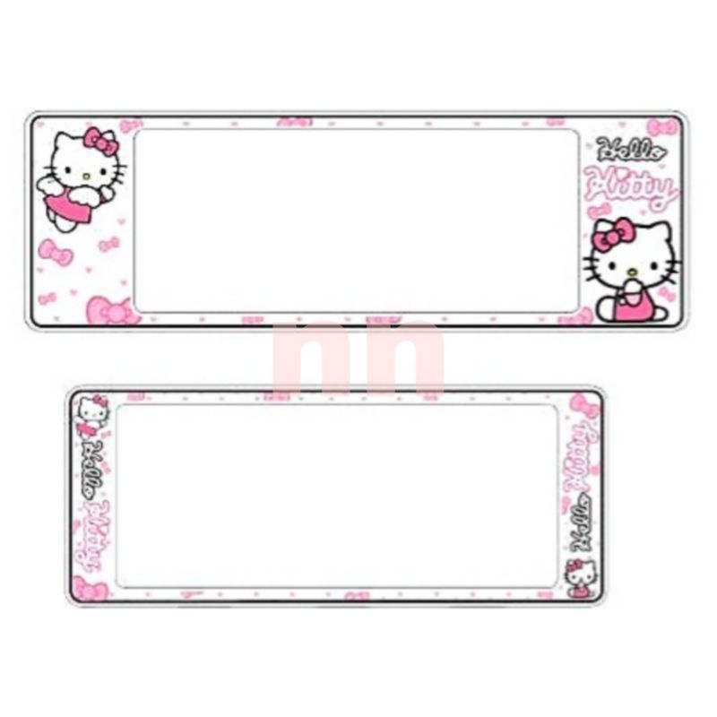 กรอบป้ายทะเบียนรถยนต์ #Kitty #คิตตี้  กันน้ำ100% CD-9999  คิตตี้ขาว