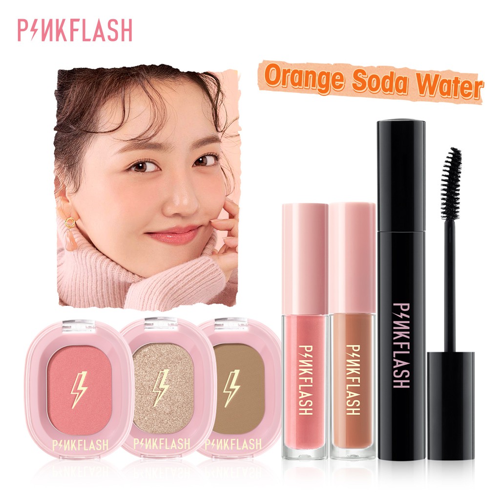 PINKFLASH ชุดเครื่องสำอางแต่งหน้า Starry night แบบครบชุด 7 ชิ้น （บลัชออน คอนทัวร์ ไฮไลท์ มาสคาร่า ลิปกลอส ลิปสติก）