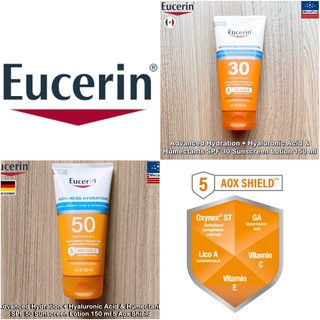 Eucerin® Advanced Hydration + Hyaluronic Acid &amp; Humectants SPF 30 or 50 Sunscreen Lotion 150 ml ยูเซอรีน โลชั่นกันแดด