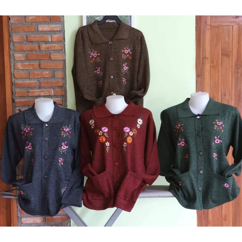เสื้อใหมพรมและเสื้อแขนยาวผ้าสะดุ้งคนแก่อาม่าคุณแม่บ้านเนื้อผ้านิ่มใส่สวย