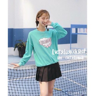 พร้อมส่ง เสื้อกันหนาว สกรีนลาย Oh baby