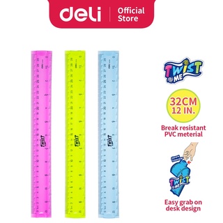 Deli 6209 Rulerไม้บรรทัดงอได้สุดน่ารัก ขนาด 30 เซนติเมตร ไม้บรรทัด ไม้บรรทัดพับได้