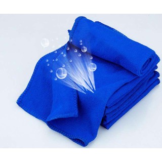 ผ้าไมโครไฟเบอร์ แพ็ค 3 ผืน ขนาด 59*29 ซ.ม. สีน้ำเงิน ผ้าเช็ดรถ ซับน้ำโคตรเทพ