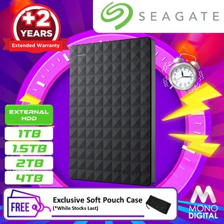 Seagate 1TB / 1.5TB / 2TB / 4TB USB3.0 ฮาร์ดดิสก์ไดรฟ์ภายนอกแบบพกพา [ฟรี]