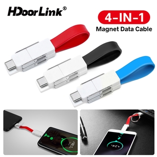 Hdoorlink Micro Usb Cable 4 In1 สายเคเบิ้ลชาร์จ Type C สําหรับ Samsung Android