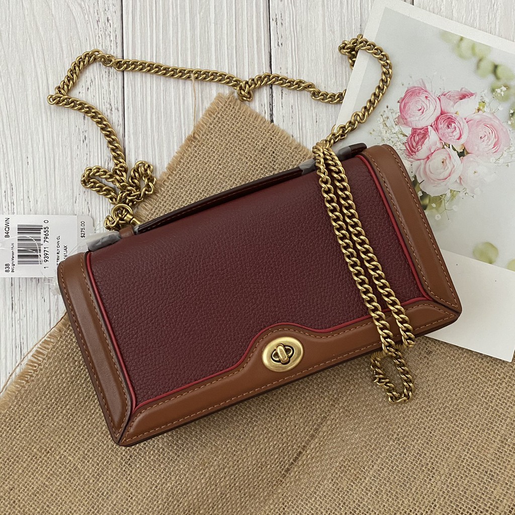 Riley chain clutch 2024 in colorblock signature canvas