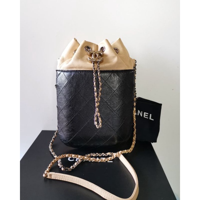 Chanel​ Gabrielle​ Purse​ Cossbody​ Bag  Beige &amp; Black Size​ 7*10.5​ inch