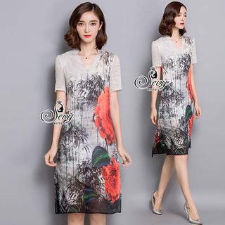 Sevy Painting Short Sleeve Dress