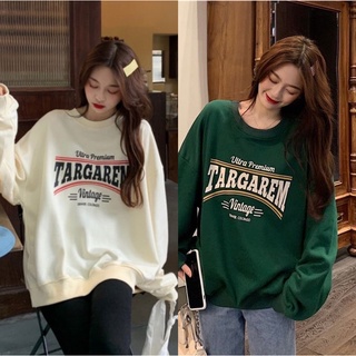 Fashion🌈พร้อมส่ง🌈เสื้อแขนยาว TARGAREM oversize สเวตเตอร์เกาหลี ผ้าสำลีหน้าหนุ่ม ใสสบาย TAR002