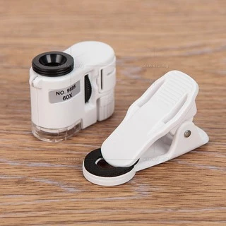 60X โทรศัพท์กล้องซูมไมโครสโคป Telephoto กล้องไมโครเลนส์หนีบ LED สีขาว/ไฟฉายหลอดยูวีสำหรับสมาร์ทโฟน