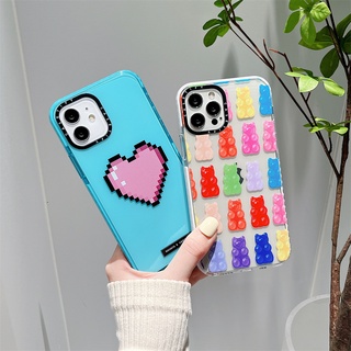 Casetify เคสโทรศัพท์มือถือ ซิลิโคนนิ่ม TPU ใส กันกระแทก กันรอยกล้อง ลายหัวใจ แฟชั่น สําหรับ Iphone 13 Pro Max 7 8 Plus 12 13 mini X Xr Xs 11 12