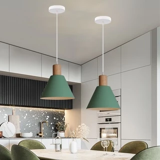 Nordic ไม้จี้ไฟ Vintage โมเดิร์น LED โคมไฟแขวนสำหรับห้องนั่งเล่นห้องครัวบ้าน Loft อุตสาหกรรม Decor โคมไฟ