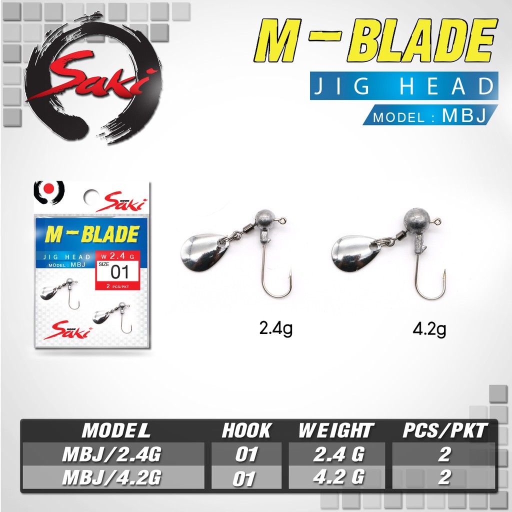 หัวจิ๊กติดใบสปิน MBJ เรียกความสนใจปลาเพิ่มขึ้น เกี่ยวเหยื่อยาง หนอนยาง ปลายาง ใช้ตกปลาช่อน ปลากระพง