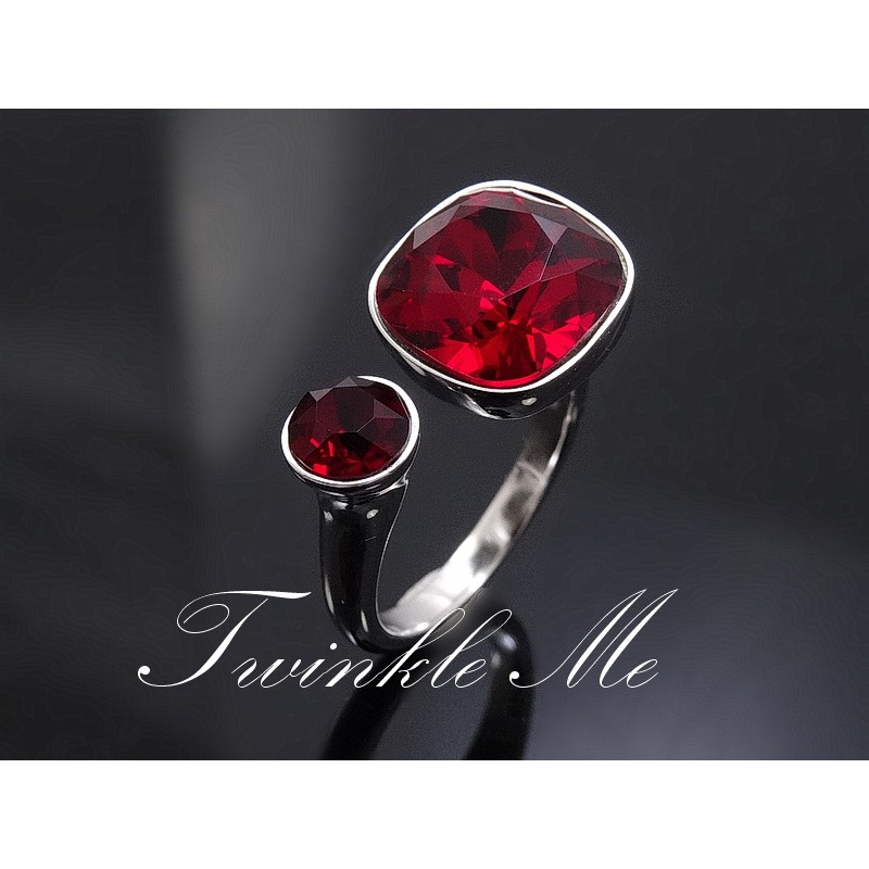 แหวนคริสตัล คริสตัลสีแดง siam รหัสรุ่นR0123-9-CH