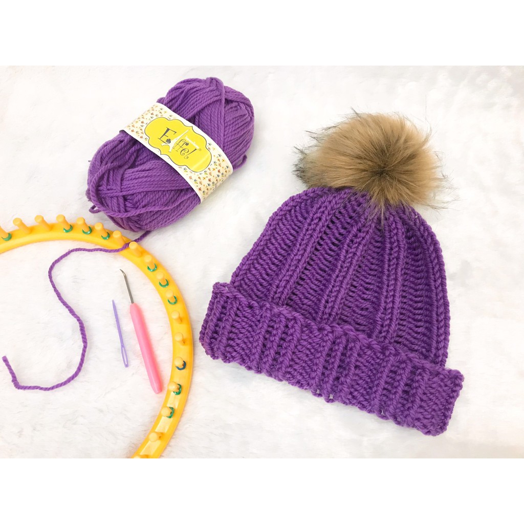 บล็อกวงกลม บล็อกถักหมวก + ฟรีอุปกรณ์ถัก เข็มเกี่ยวและเข็มเย็บ (Loom knitting ถักง่าย มีคลิปสอน)