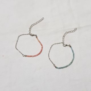 Pastel Agate Stone Half tone กำไลหินนำโชค หินอาเกด สีพาสเทล