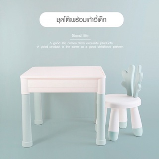 NINO WORLD ชุดโต๊ะเด็ก IMON ขนาด W50×L50×H45 YM05 สีเขียว