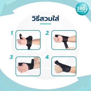 [360wellness สุขภาพครบวงจร] สายรัดข้อมือ แผ่นเหล็ก *ใส่ได้ซ้ายและขวา* ที่ดามนิ้ว เฝือกนิ้วมือ ที่รัดข้อมือ พยุงข้อมือ