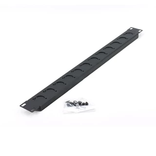 แผง Panel Rack 1U 12 ช่อง สำหรับ XLR และ Speakon ใช้กับตู้ Rack 19 นิ้ว สายสัญญาณ สายเสียง Audio Cable Hippo Audio