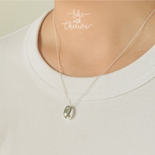 She with Cheewa | silver925 | jellybean necklace สร้อยคอเงินแท้ มินิมอล ห้อยจี้ทรงเจลลี่บีนสุดน่ารัก