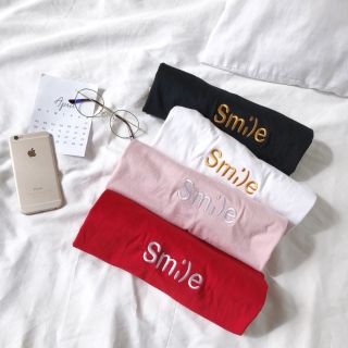 เสื้อoversize 
ลาย Smile ปักกลางอก