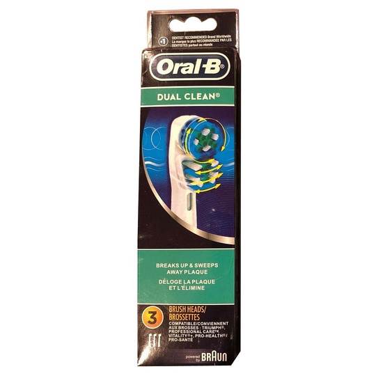 OralB Dual Clean Replacement Electric Toothbrush Heads EB417 (White