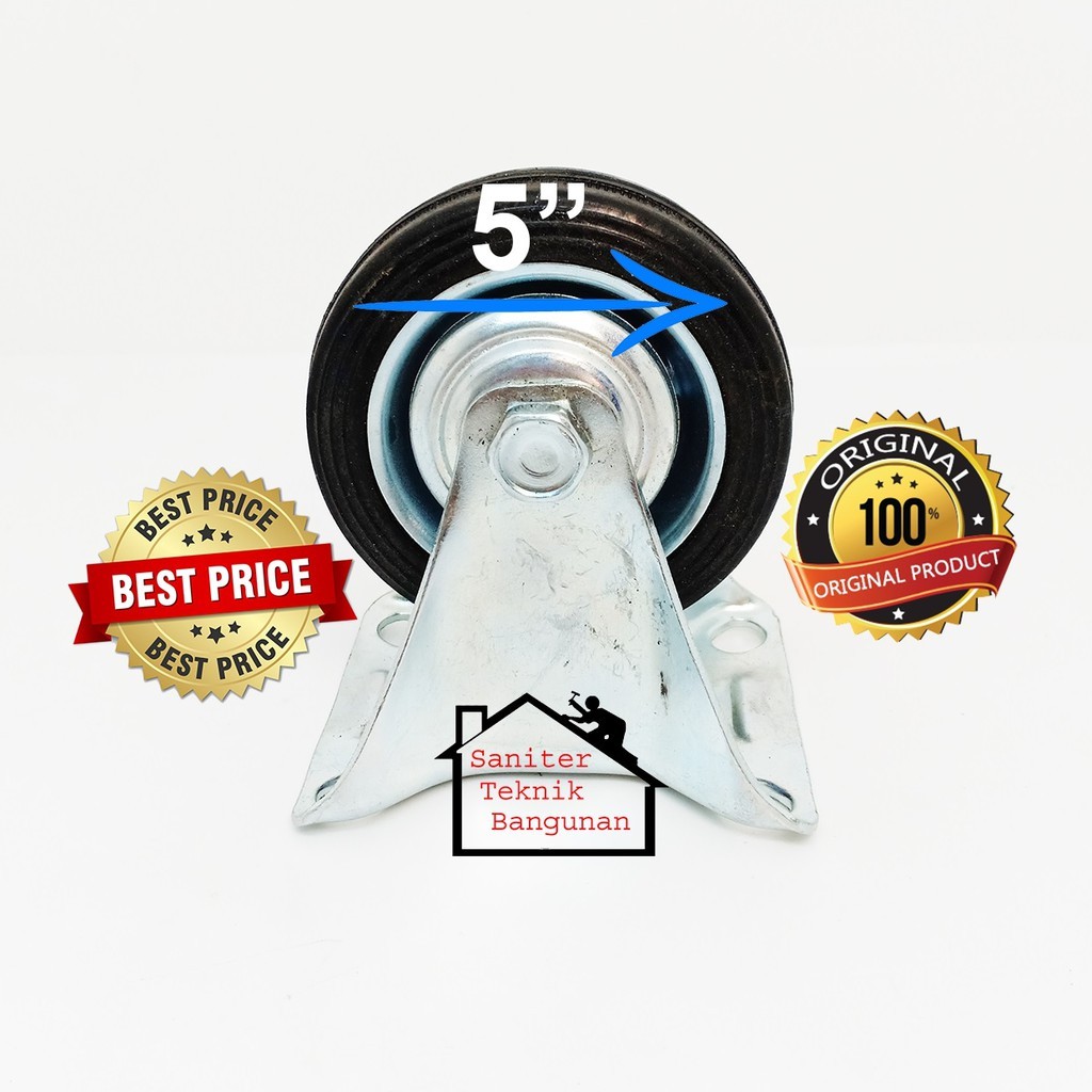 5" INCH RUBBER TROLLEY WHEELS - CASTOR TROLLEY DISPLAY WHEELS