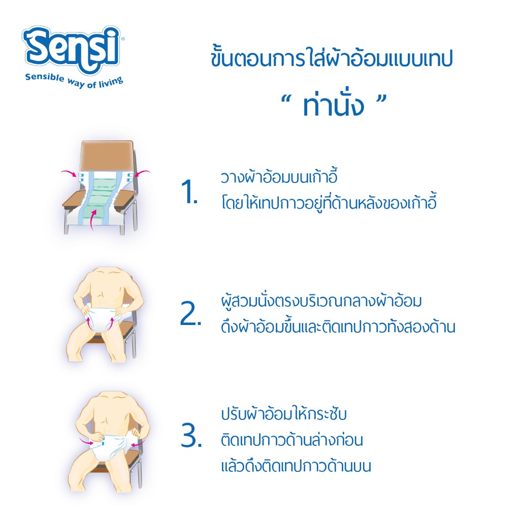 เซ็นซี่ Sensi ผ้าอ้อมผู้ใหญ่แบบเทปซึมซับเร็วแห้งสบาย ไซส์ XL64ชิ้น แพมเพิสผู้ใหญ่ ยกลัง (DA-12408) ราคา ถูกที่สุด ดีลบีเคเค แกลเลอรีภาพที่ 6