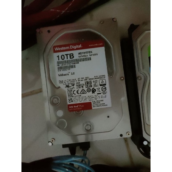 WD RED PLUS 10 TB NAS HDD 7200 RPM SATA 6GB/s ,256MB Cache WD101EFBX-OME ,มือสอง จาก newegg