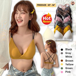 B-809 ⚡️ส่งไวจากไทย⚡️Crop Bra คอรปบราสายเดี่ยว เสื้อครอป เสื้อครอปสายเดี่ยว สายเดี่ยว ชุดเซ็กซี่ผู้หญิง เสื้อในหญิง