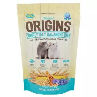 Vetafarm Origins Rodent อาหารหนูดัมโบ้แรท หนูไมซ์ เกรดพรีเมี่ยม ดีต่อสุขภาพ และระบบย่อย (350g, 2kg)